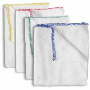 Colour Trim Bleached Dishcloth (18" x 10") - Pack of 20