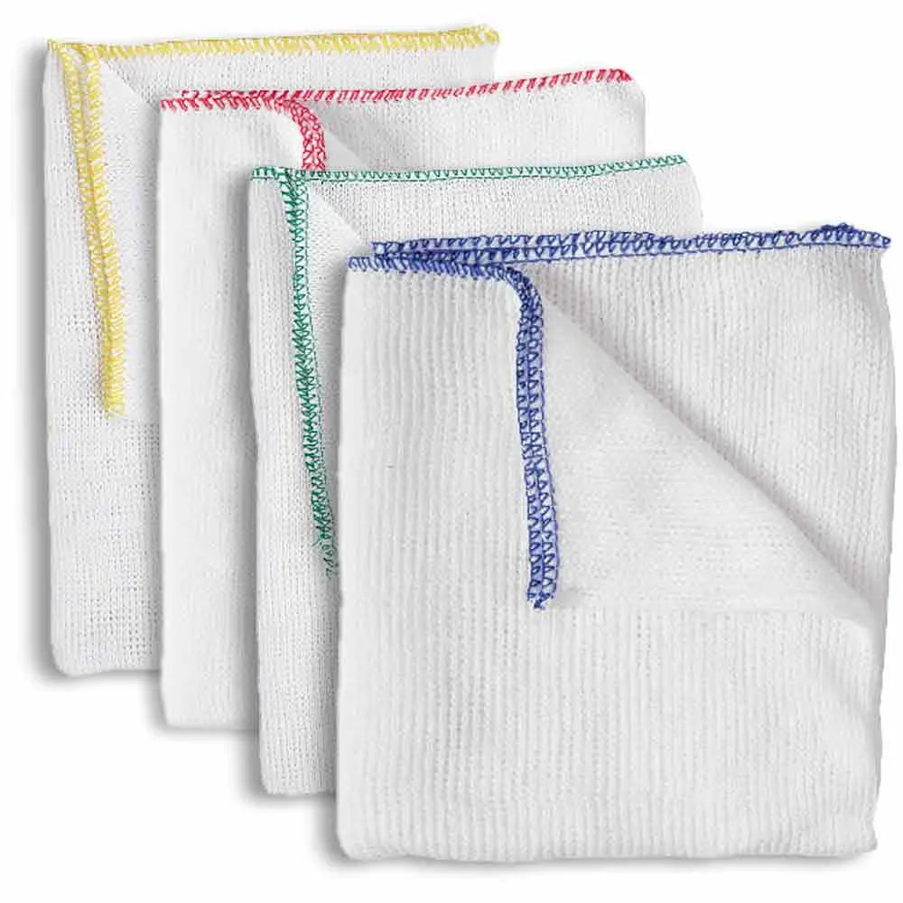 Colour Trim Bleached Dishcloth (18" x 10") - Pack of 20
